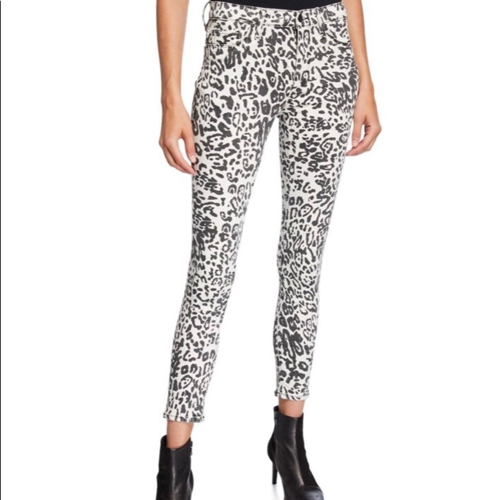 Hudson Barbara High Waist Skinny Washed Leopard